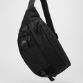 Black Crossbody Sling Bag with Multiple Zippered Compartments