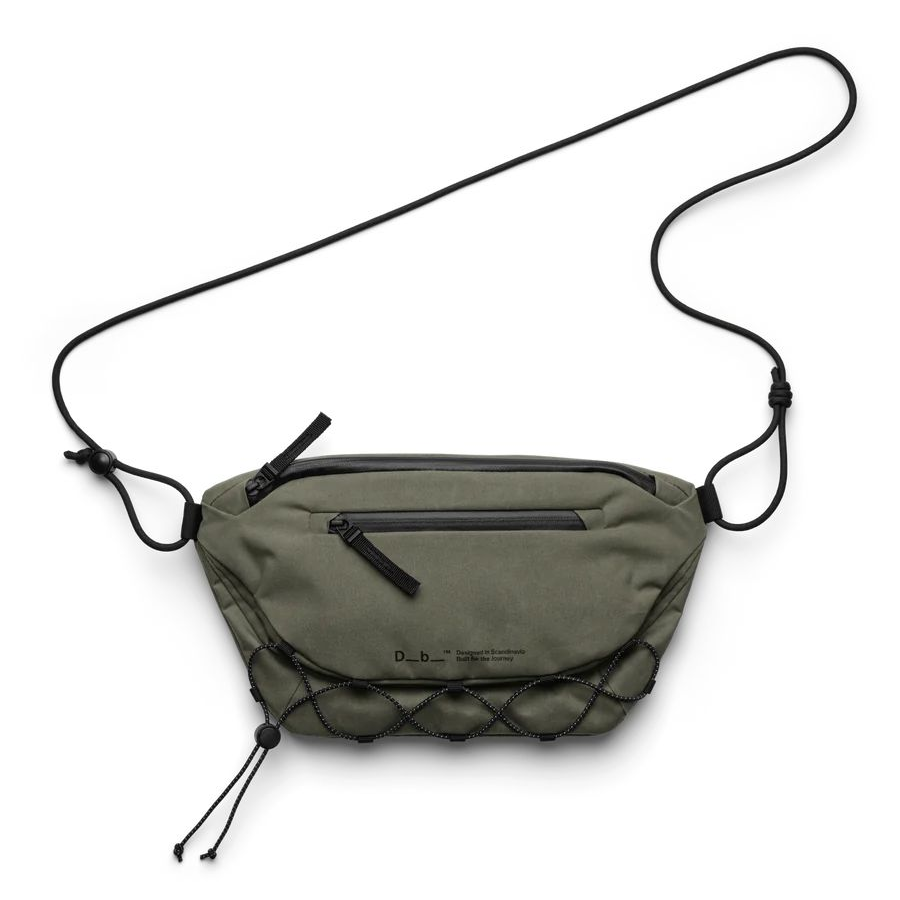Olive Green Crossbody Waist Bag with Adjustable Cord Strap